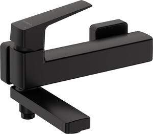 Deante Blur, nástenná vaňová batéria s otočným výtokom, 150 mm, čierna matná, DEA-BQL_N12M