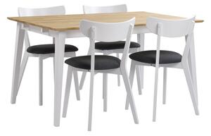 Dubový jedálenský stôl s bielymi nohami Rowico Mimi, 140 x 90 cm