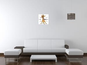 Obraz s hodinami Veľká žirafa Rozmery: 30 x 30 cm