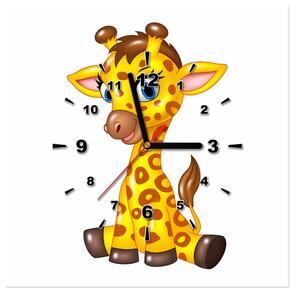 Obraz s hodinami Veselá žirafa Rozmery: 40 x 40 cm