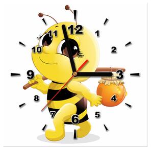 Obraz s hodinami Včielka s medíkom Rozmery: 30 x 30 cm