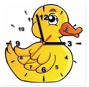 Obraz s hodinami Gumová kačička Rozmery: 30 x 30 cm