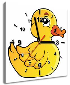 Obraz s hodinami Gumová kačička Rozmery: 30 x 30 cm