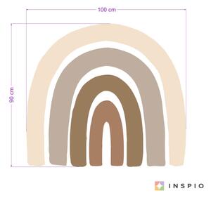 INSPIO-textilná prelepiteľná nálepka - Nálepky na stenu DÚHA zemitých a hnedých farbách na stenu