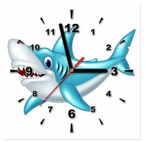 Obraz s hodinami Modrý žralok Rozmery: 30 x 30 cm