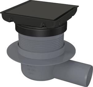 Deante Deante, bodový sprchový žľab s obojstranným roštom 130x130mm, čierna matná, DEA-KOS_N01D