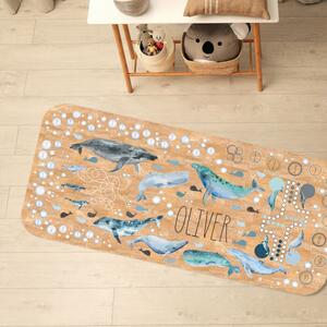 INSPIO-korkový koberec s menom - Detský korkový koberec pre chlapcov - Veľryby