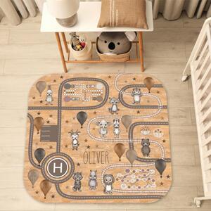 INSPIO-korkový koberec s menom - Detský koberec cesta a hry - Škandinávske zvieratká