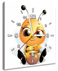 Obraz s hodinami Včielka s medíkom Rozmery: 30 x 30 cm