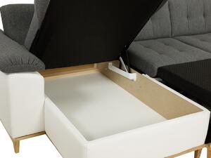 Luxusní sedací souprava Falun, bílá/tmavě šedá Roh: Orientace rohu Levý roh