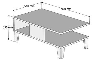 Dizajnový konferenčný stolík Fianna 90 cm dub / čierny mramor