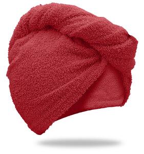Rýchloschnúci froté turban na vlasy červený