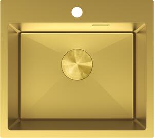 Mexen Solix, 1-komorový nerezový drez 500 x 450 mm, brúsená zlatá, 6402501000-55