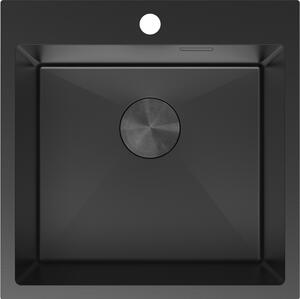 Mexen Solix, 1-komorový nerezový drez 500 x 500 mm, čierna, 6407501000-70