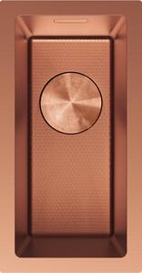 Mexen Trixo, 1-komorový nerezový drez 230 x 440 mm, brúsená meď, vzor voština, 6411221000-65HC
