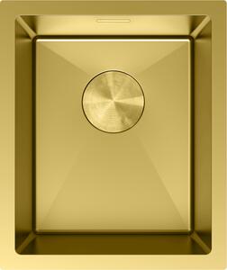 Mexen Trixo, 1-komorový nerezový drez 370 x 440 mm, brúsená zlatá, 6412371000-55