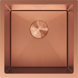 Mexen Trixo, 1-komorový nerezový drez 440 x 440 mm, brúsená meď, vzor voština, 6413441000-65HC