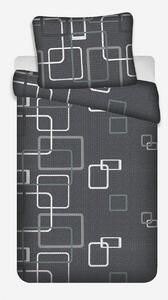 Jerry Fabrics Krepové obliečky Štvorce čiernobiela, 140 x 200 cm, 70 x 90 cm