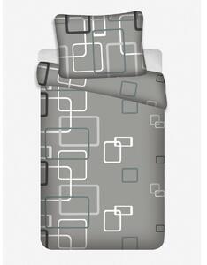Jerry Fabrics Krepové obliečky Kocky sivá, 140 x 200 cm, 70 x 90 cm