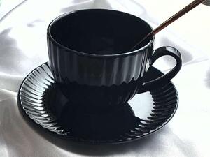 LUBIANA Daisy šálky na kávu Black, 6 x 200 ml