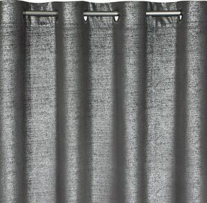 Zamatový sivý záves AMBI so škvrnitou striebornou potlačou 140x250 cm