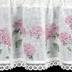 Vitrážková záclona MONA zdobená kvetmi 150 x 30 cm