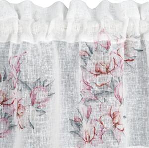 Vitrážková záclona SUZY zdobená kvetmi 150 x 30 cm