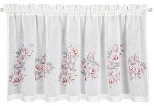 Vitrážková záclona SUZY zdobená kvetmi 150x60 cm