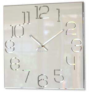 Štýlové hranaté hodiny bielej farby 30 cm