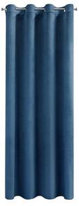 Modrý zamatový záves na krúžkoch ROSA 140x250 cm