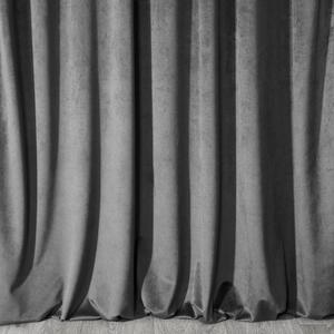 EUROFIRANY Mäkký zamatový záves s matným povrchom 140 cm x 270 cm oceľová 100 % polyester