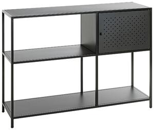 REGÁL, čierna, oceľ, 100/75/30 cm - Online Only drobný nábytok, Online Only