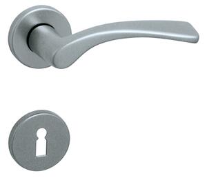 Dverové kovanie MP Sabina-R (F9) - BB kľučka-kľučka otvor pre obyčajný kľúč/F9 (hliník nerez)