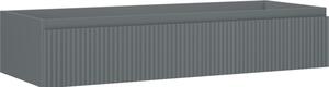 Mexen Rivel, kúpeľňová skrinka 120 cm, 1 zásuvka, drážkovaná, grafitová matná, 91A20-12023-1-BF66