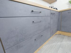 Rohová kuchyňa Birgit ľavý roh 275x155 cm (tmavý betón, dub)