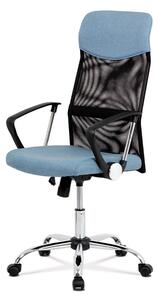 Kancelárska otočná stolička POND na kolieskach — chróm, látka, viac farieb Modrá