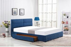 Čalúnená posteľ Hudson 160x200, modrá, bez matraca