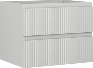 Mexen Rivel, kúpeľňová skrinka 60 cm, 2 zásuvky, drážkovaná, matná sivá, 91A20-06047-2-BFF62