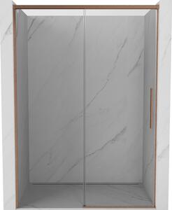 Mexen Rox, posuvné sprchové dvere 140 cm, 8mm číre sklo, medený matný profil, 8C2-140-000-65-00