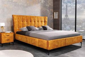 Dizajnová posteľ Bailey 160 x 200 cm horčicový zamat