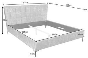Dizajnová posteľ Bailey 160 x 200 cm tmavosivý zamat