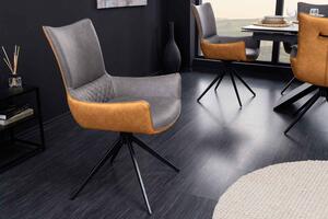 Dizajnová otočná stolička Wendell sivá / hnedá