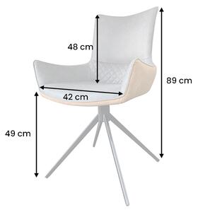 Dizajnová otočná stolička Wendell sivá / hnedá