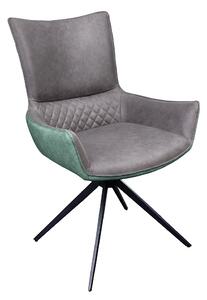 Dizajnová otočná stolička Wendell sivá / zelená