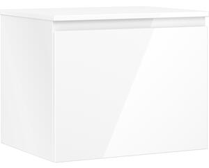 Mexen Orio, kúpeľňová skrinka 60 cm s hornou časťou, 1 zásuvka, biela lesklá, 91A10-06047-1-BFC00