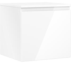 Mexen Orio, kúpeľňová skrinka 50 cm s hornou časťou, 1 zásuvka, biela lesklá, 91A10-05047-1-BFC00