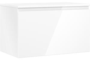 Mexen Orio, kúpeľňová skrinka 80 cm s hornou časťou, 1 zásuvka, biela lesklá, 91A10-08047-1-BFC00