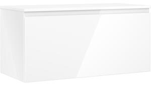 Mexen Orio, kúpeľňová skrinka 100 cm s hornou časťou, 1 zásuvka, biela lesklá, 91A10-10047-1-BFC00