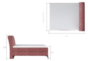 Elegantná box spring posteľ Andalusie 180x200, ružová