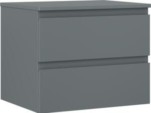 Mexen Orio, kúpeľňová skrinka 60 cm s hornou doskou, 2 zásuvky, grafitová matná, 91A10-06047-2-BFFC66